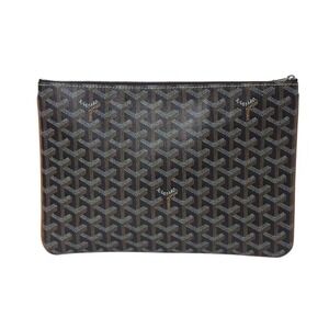 GOYARD Senna clutch bag black brown leather